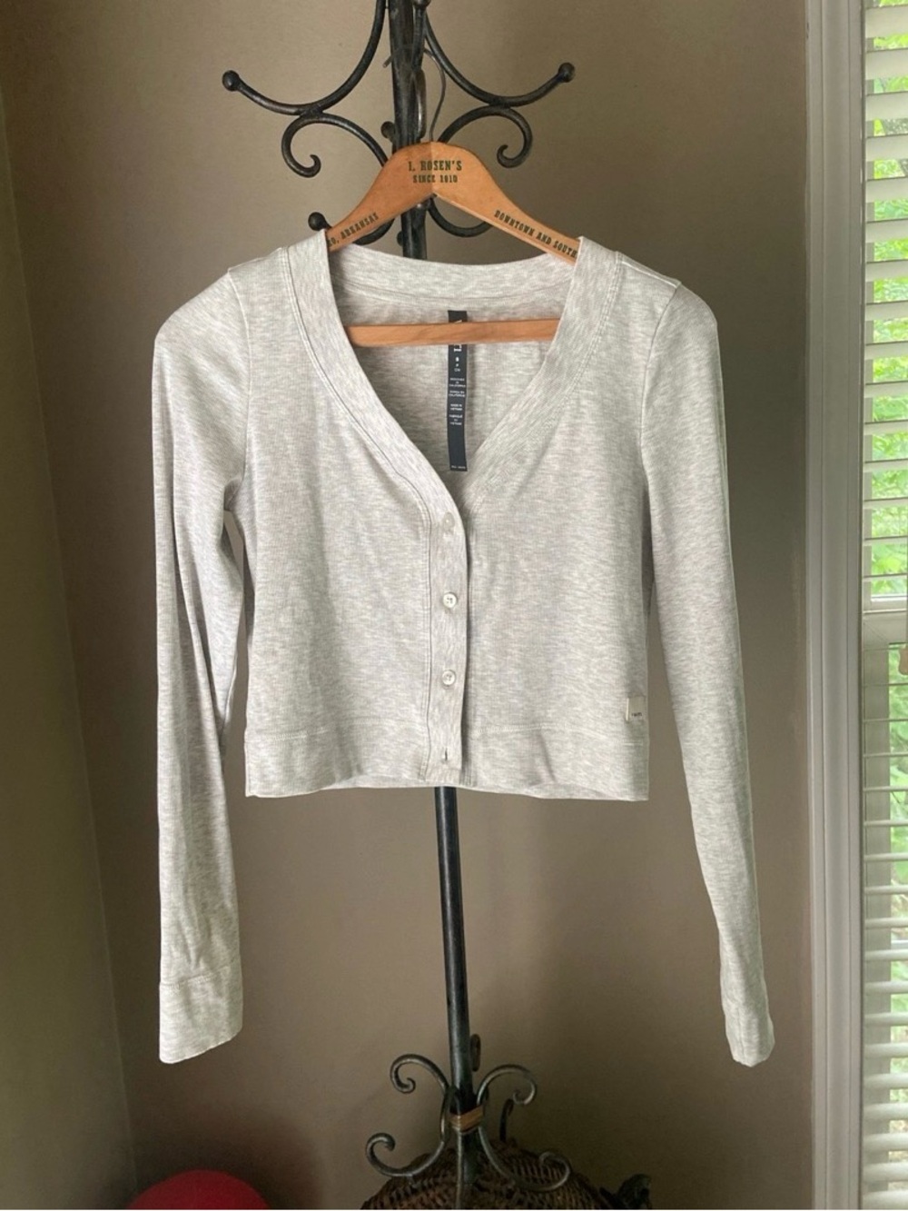 Vuori Pose mini cardigan size S white Heather gray